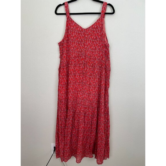 Joie Womens Large Tiered Sleeveless Maxi Dress Cotton V Neck - Picture 10 of 12